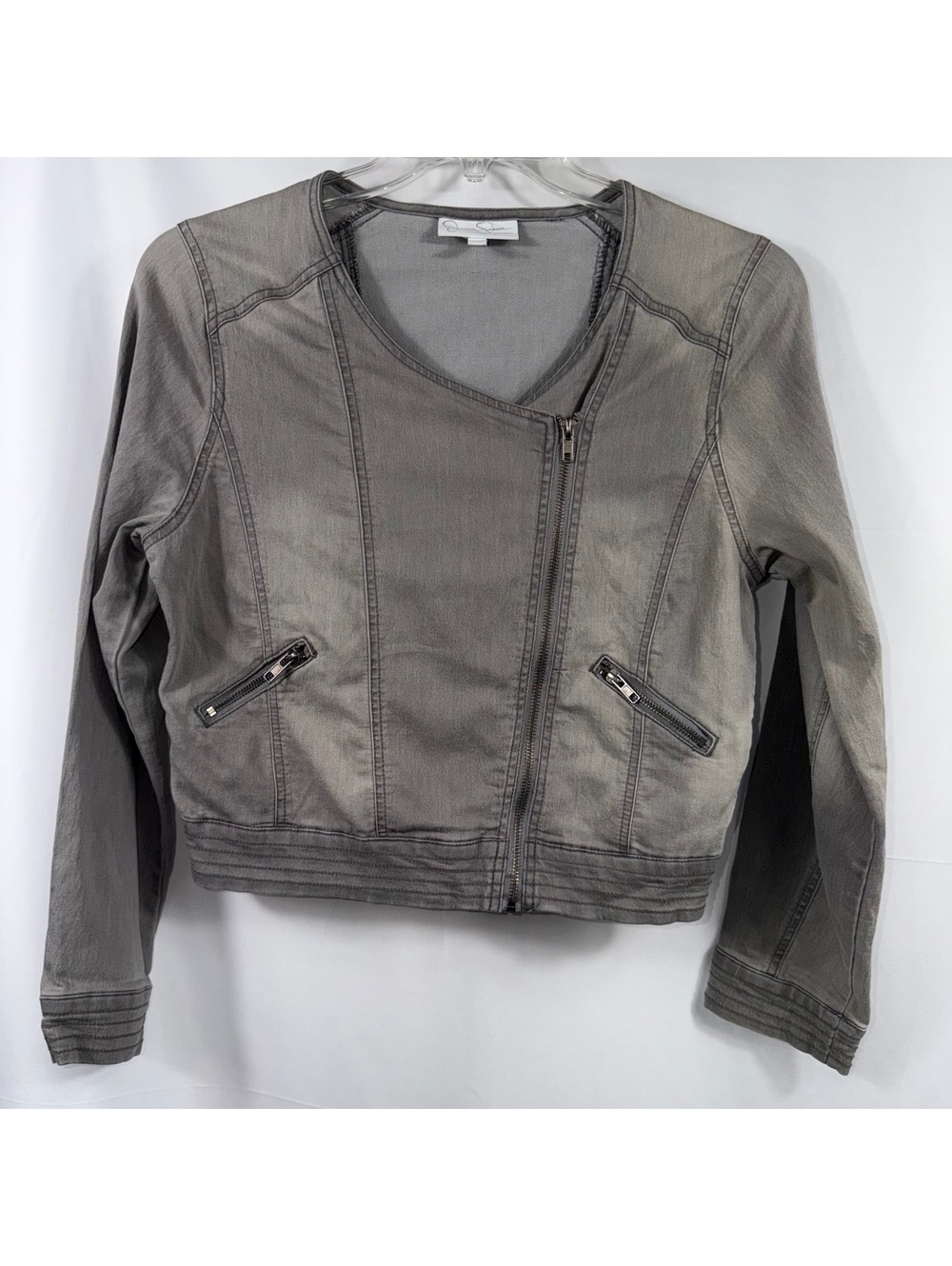 Jessica Simpson Maternity Gray Moto Jacket Size L
